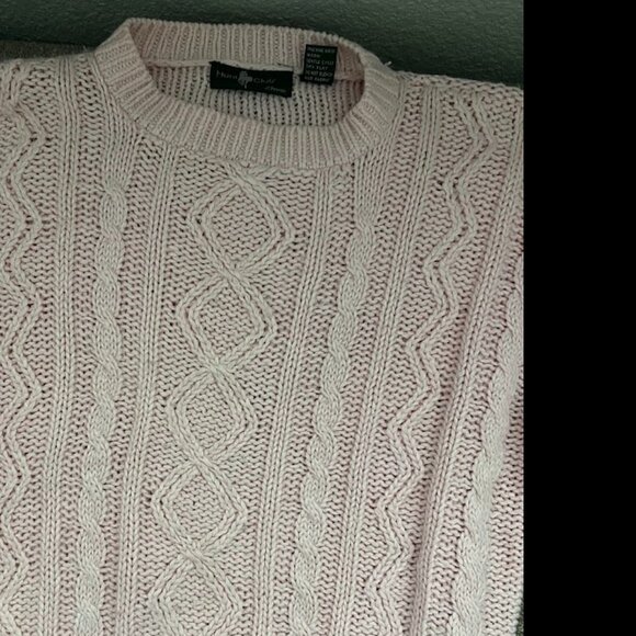 VTG Hunt Club Pink Crew Neck Knit Long Sleeve Sweater Size Large (14) - Picture 3 of 14